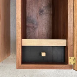 MESCOLANZA Set of 4 Wood Wall Cabinets with Inlays