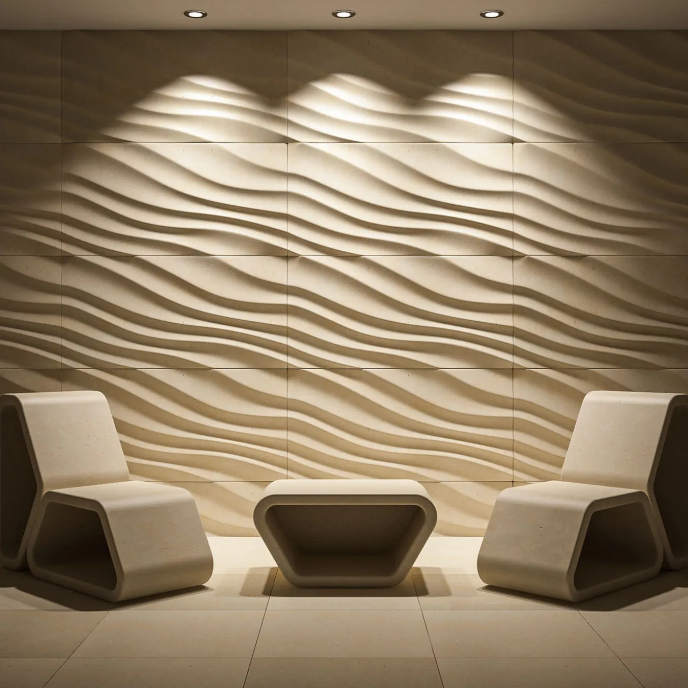 Messapo Lecce Limestone Lounge Chair by Noii Studio