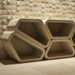Messapo Modular Lecce Limestone Bookcase by Noii Studio