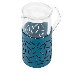 Messina Glass and Leather Pitcher Set