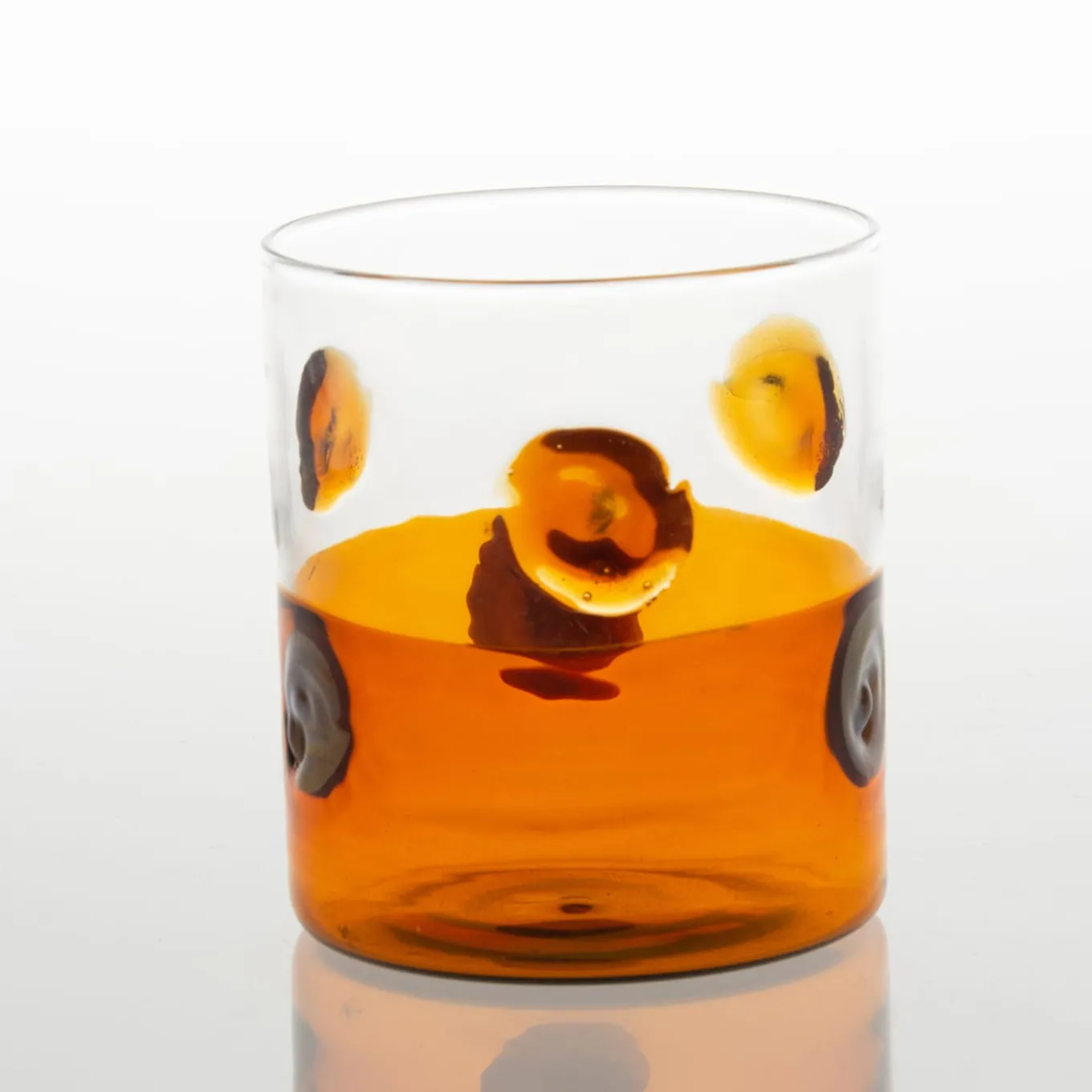 Mezzo & Mezzo Bolle Amber Glass