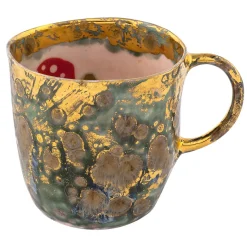 Michelangelo Gold Porcelain Mugs Set of 2