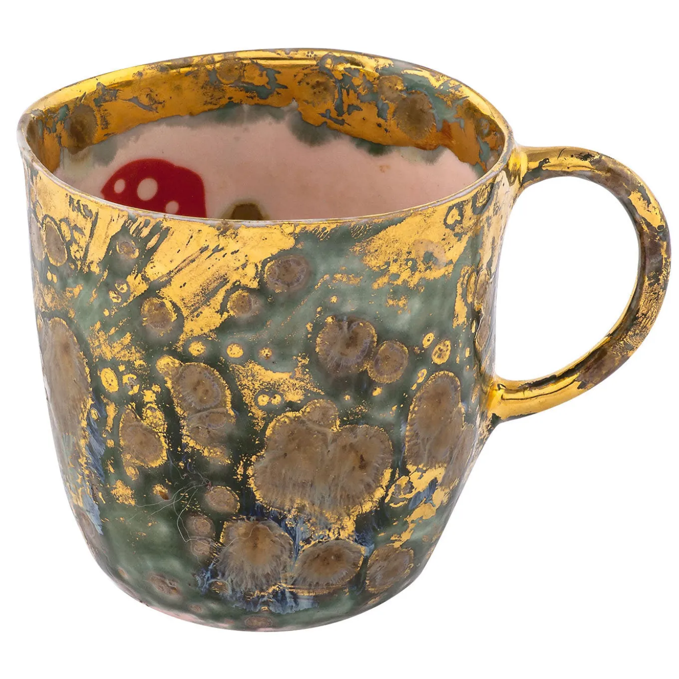 Michelangelo Gold Porcelain Mugs Set of 2