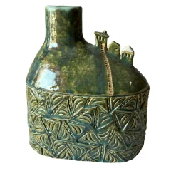 Micromondo Collection Versante Silenzioso Green Ceramic Vase