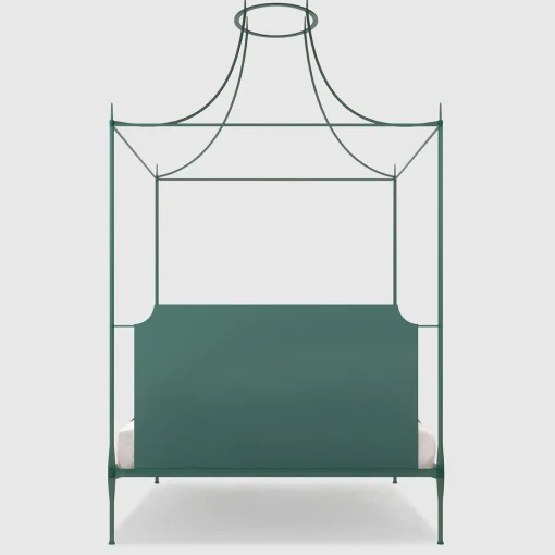 Mida Green Iron Canopy Double Bed
