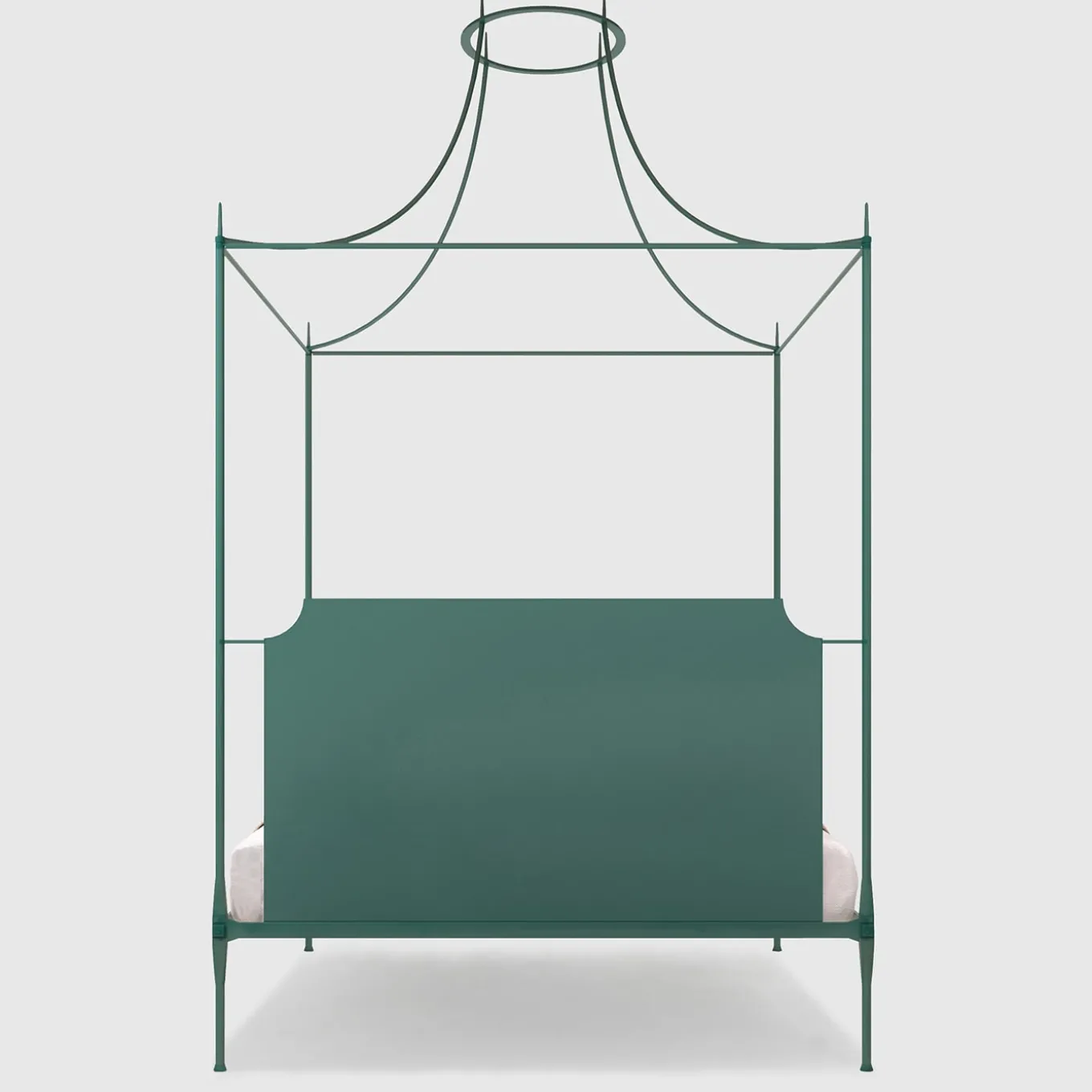 Mida Green Iron Canopy Double Bed