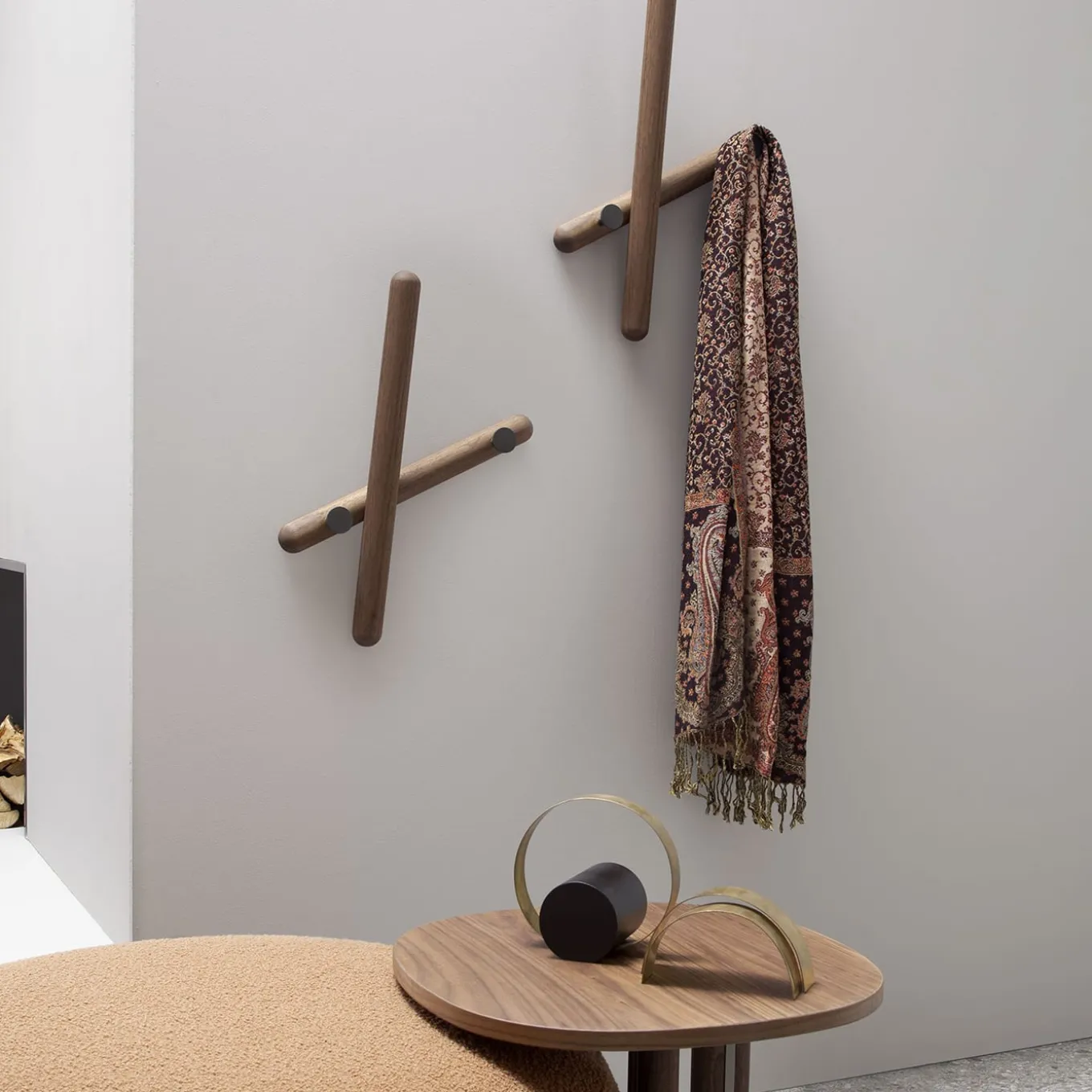 Mikado Solid Walnut Wood Coat Rack