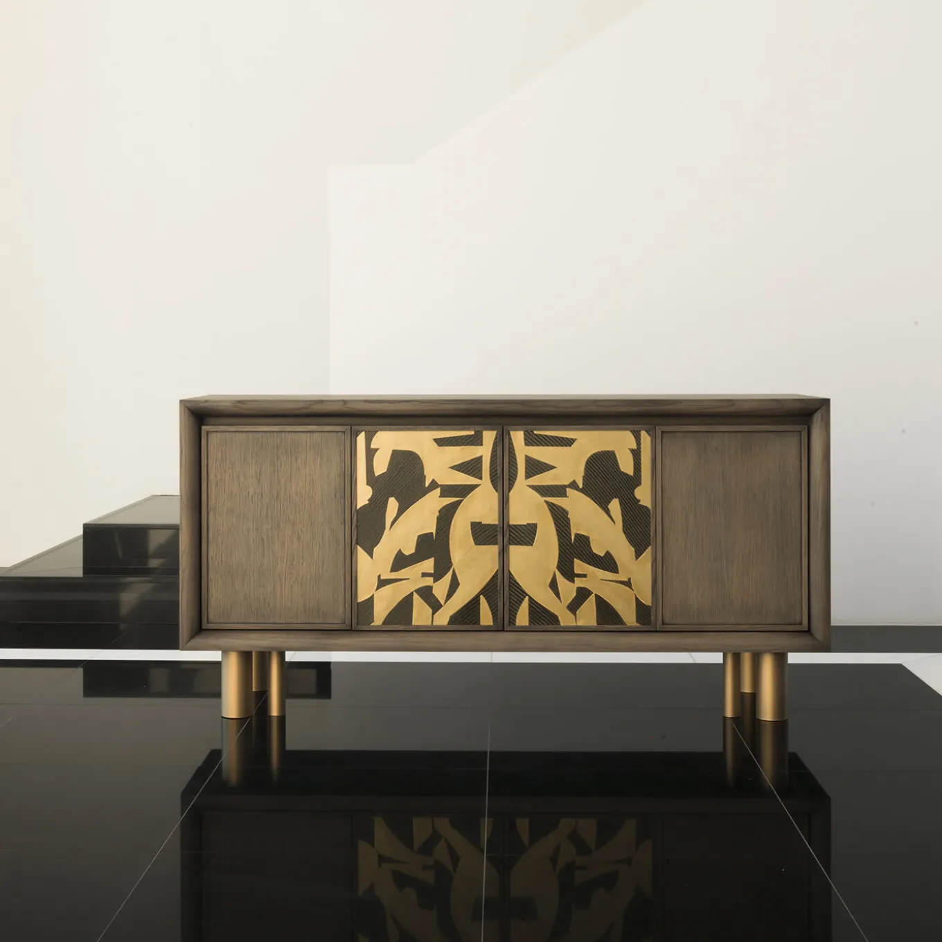 Mila Abstract Painting Sideboard
