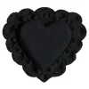 Milagros Sacred Heart Black Plaster Wall Sculpture