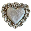 Milagros Sacred Heart Silver Plaster Wall Sculpture