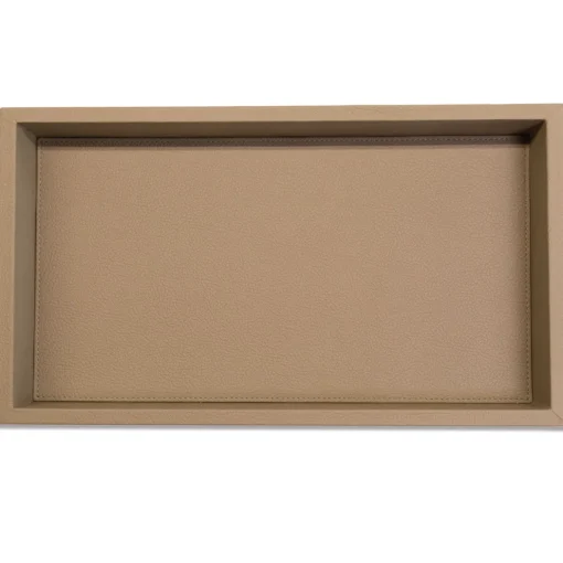 Milano Gray Leather Letter Tray