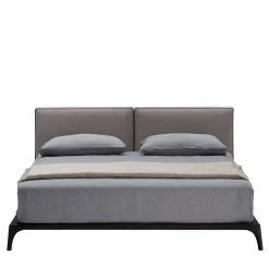 Milano King-Size Beige Leather Bed