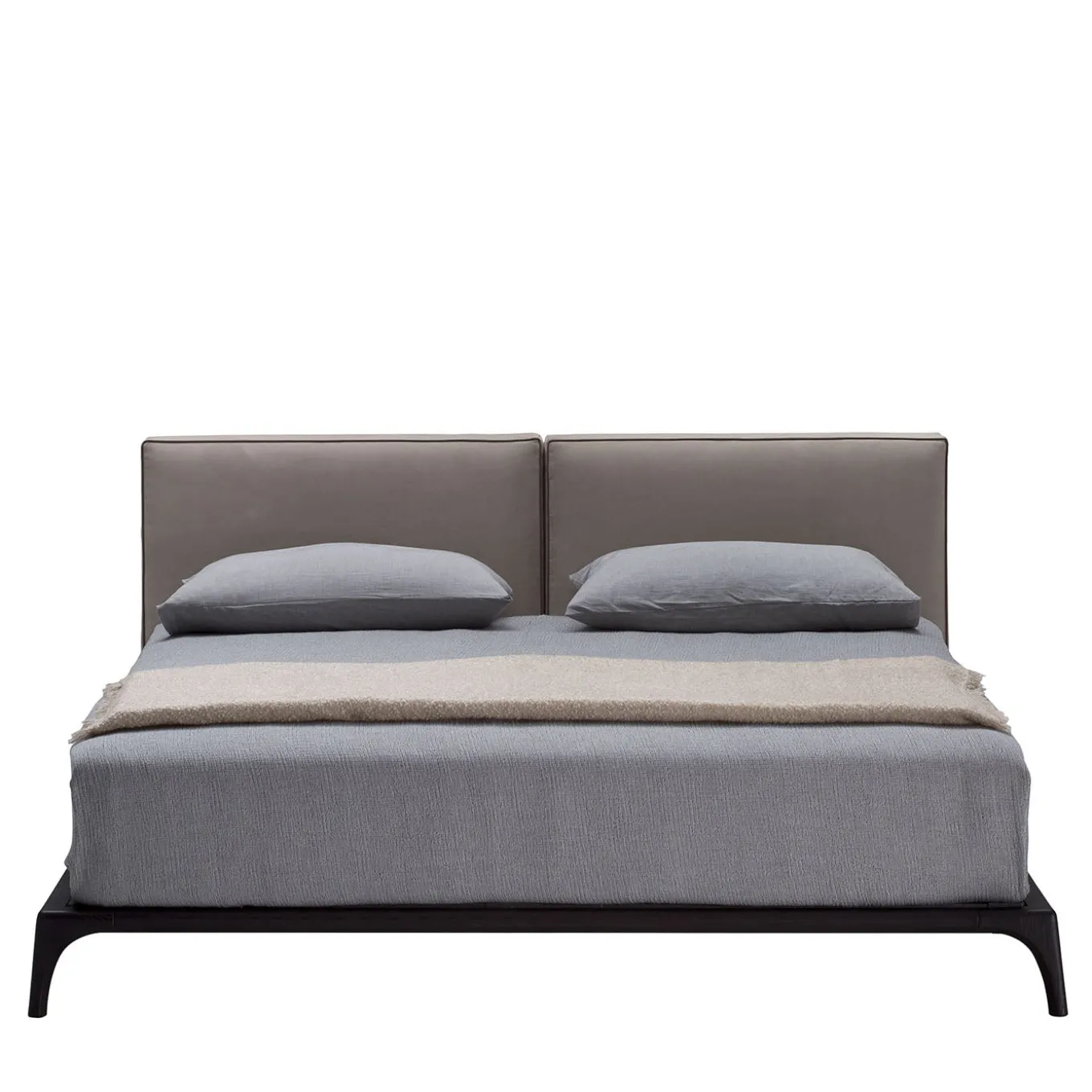 Milano King-Size Beige Leather Bed