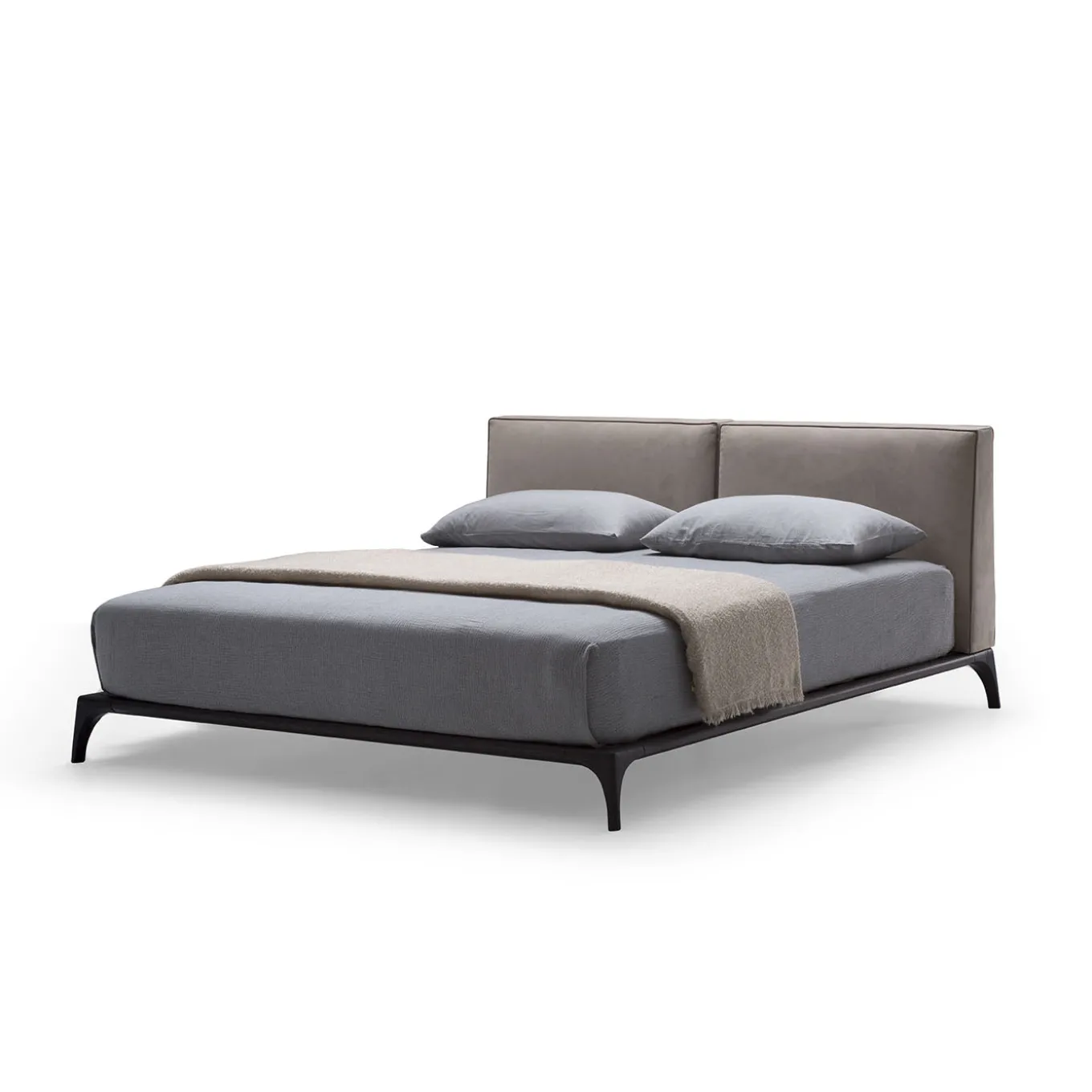 Milano King-Size Beige Leather Bed