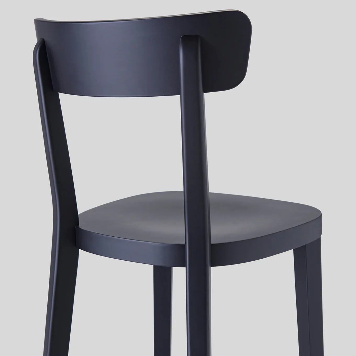 Milano 60s Black Beechwood Bar Stool With Backrest