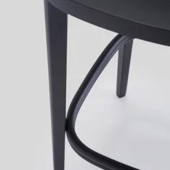 Milano 60s Black Beechwood Bar Stool With Backrest