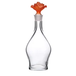 Milano Transparent Bottle with Flower-Shaped Orange Lid