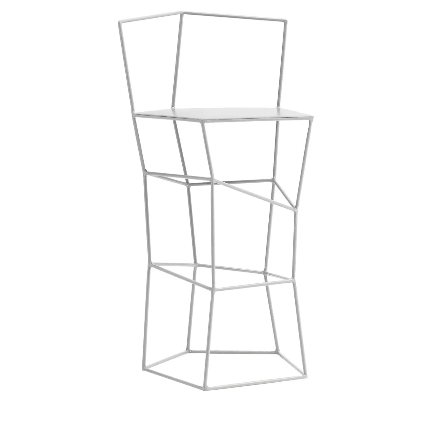 Milk-White Stool with Backrest