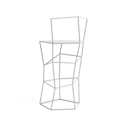 Milk-White Stool with Backrest