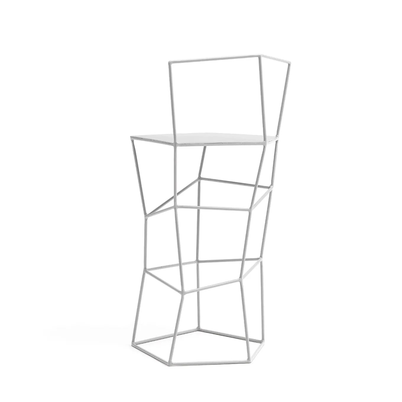 Milk-White Stool with Backrest