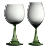 Mille e Una Notte Set of Rosso Riserva and Bourgogne Green Wine Glasses by NasonMoretti and Stefano Marcato