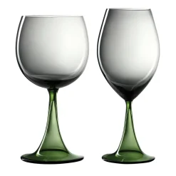 Mille e Una Notte Set of Rosso Riserva and Bourgogne Green Wine Glasses by NasonMoretti and Stefano Marcato