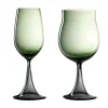 Mille e Una Notte Set of Bourgogne Gran Cru and Riesling Green Wine Glasses by NasonMoretti and Stefano Marcato