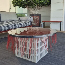 Mimì Round Travertine Coffee Table