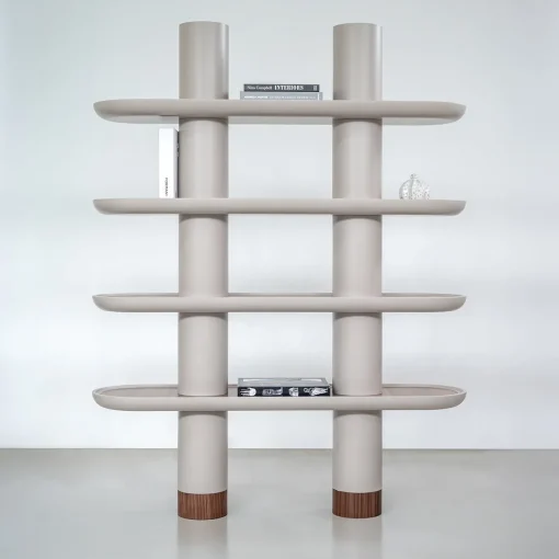 Mina 150 Greige 4-Shelf Bookcase