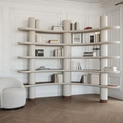 MINA A140 Greige Bookcase