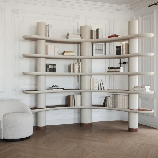 MINA A140 Greige Bookcase