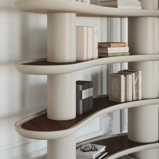 MINA A140 Greige Bookcase
