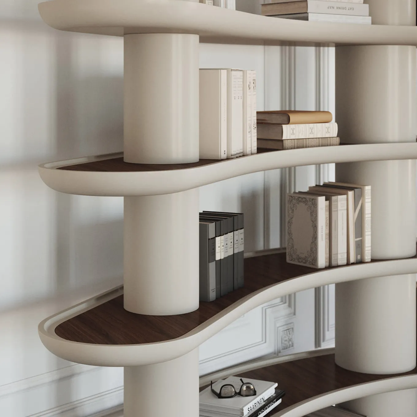 MINA A140 Greige Bookcase