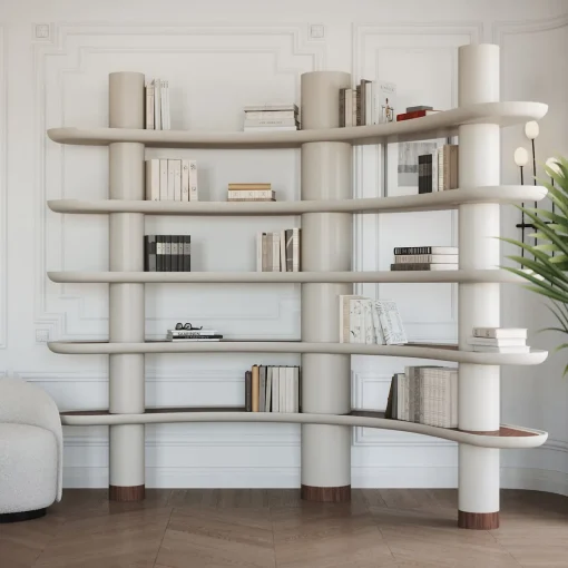 MINA A140 Greige Bookcase