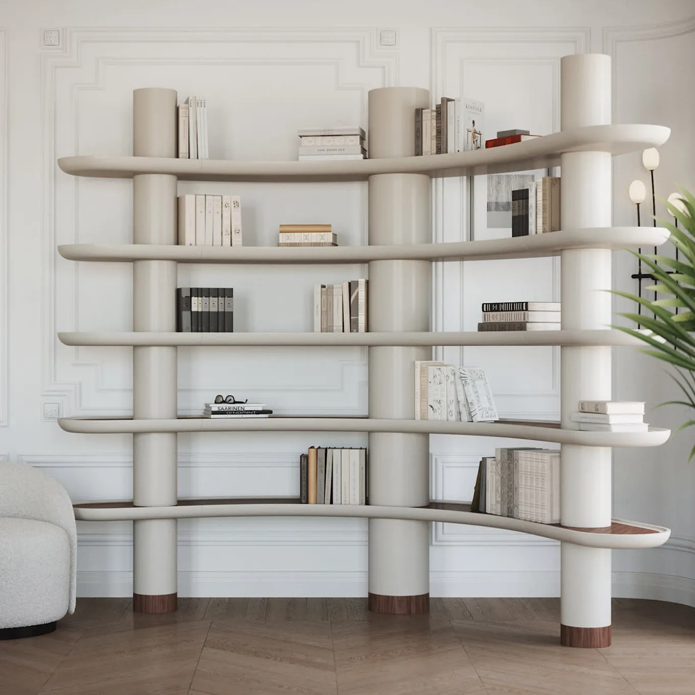 MINA A140 Greige Bookcase