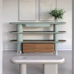 Mina Int4 3-Shelf Pastel Light-Blue Bookcase