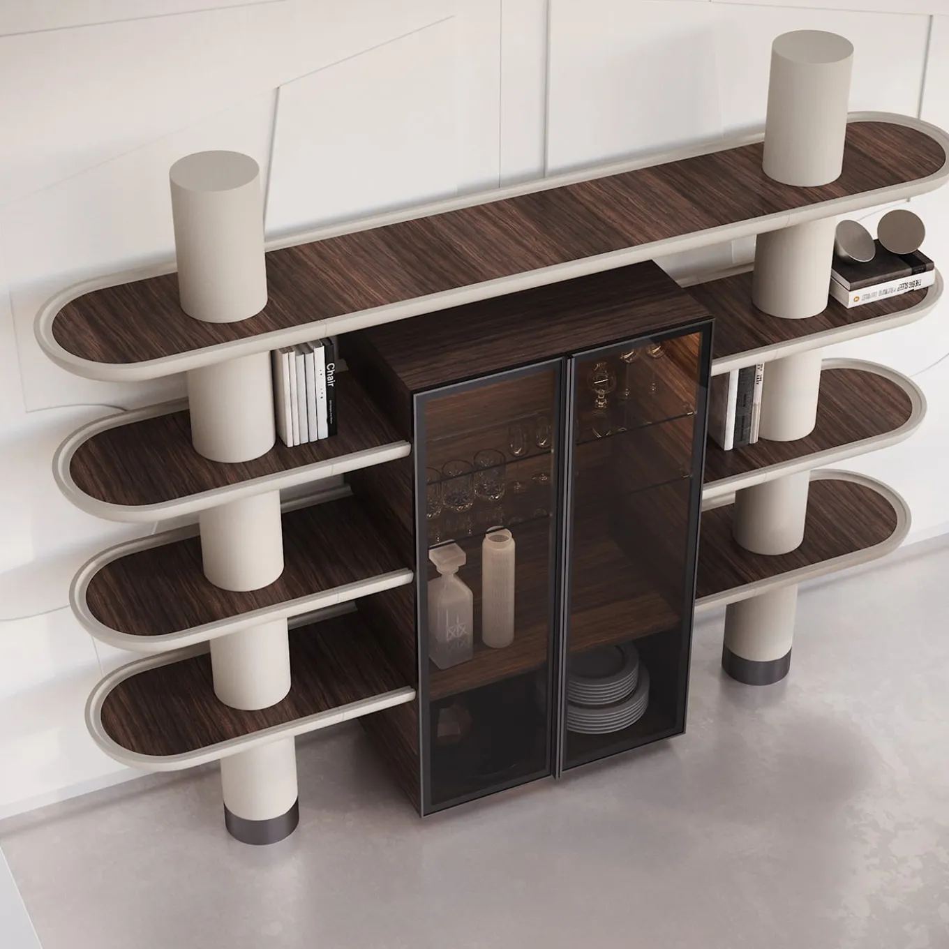 Mina Int2 White & Eucalyptus Modular Wall Unit