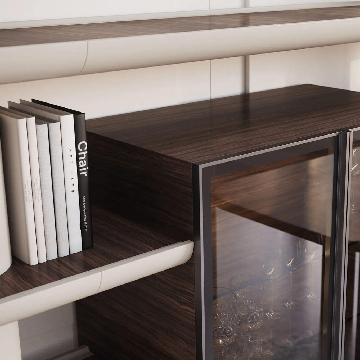 Mina Int2 White & Eucalyptus Modular Wall Unit