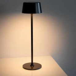 Mina Rechargeable Anthracite Finish Metal Table Lamp