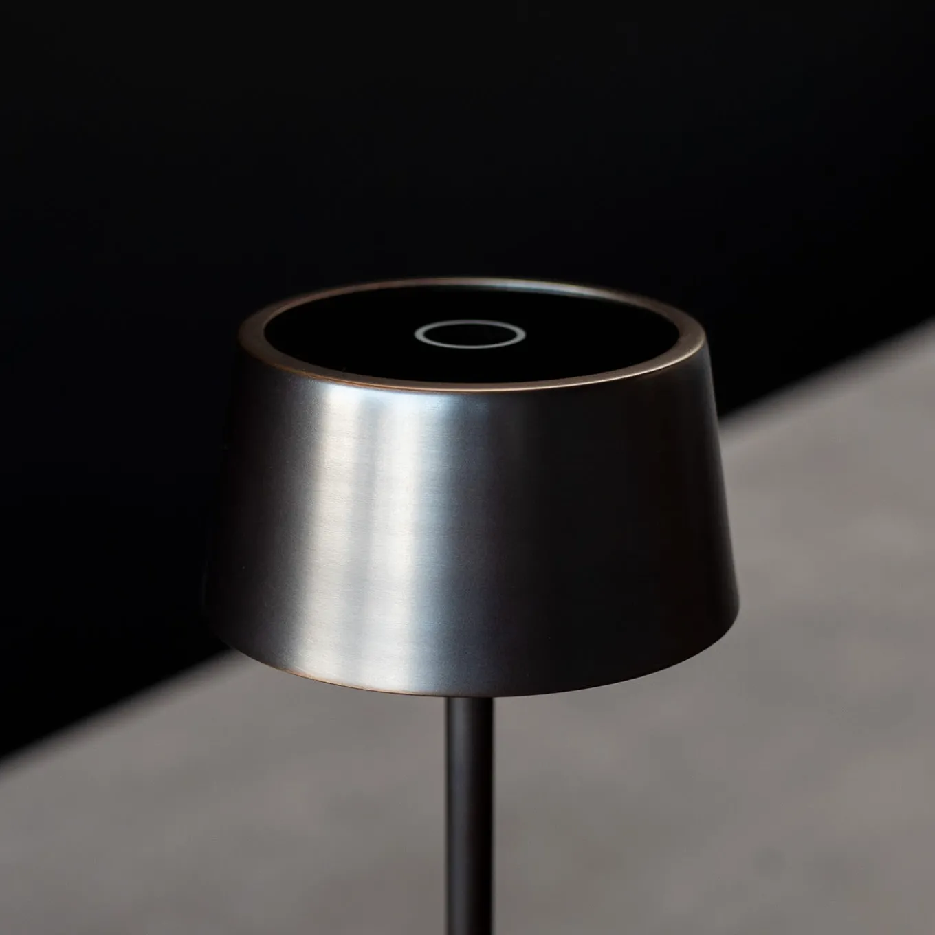 Mina Rechargeable Burnished Brown Finish Metal Table Lamp