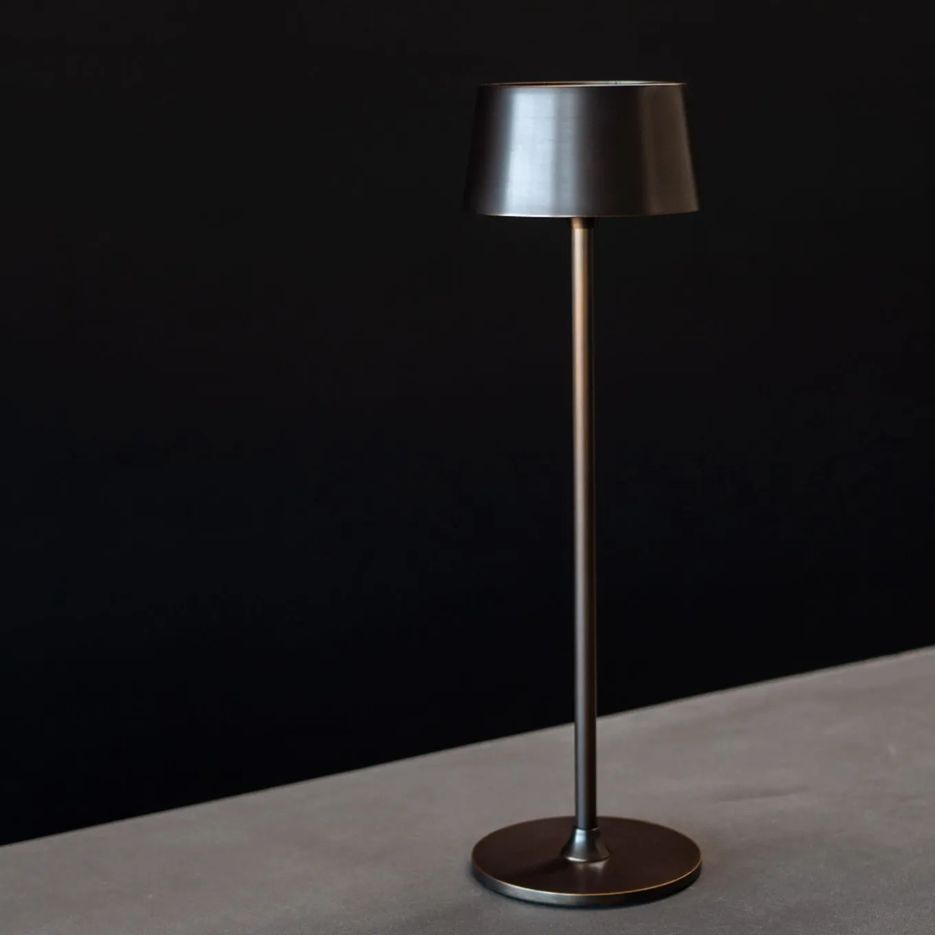 Mina Rechargeable Burnished Brown Finish Metal Table Lamp