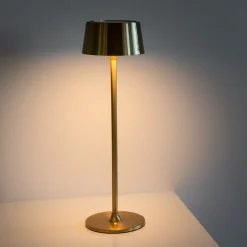 Mina Rechargeable Gold Finish Metal Table Lamp