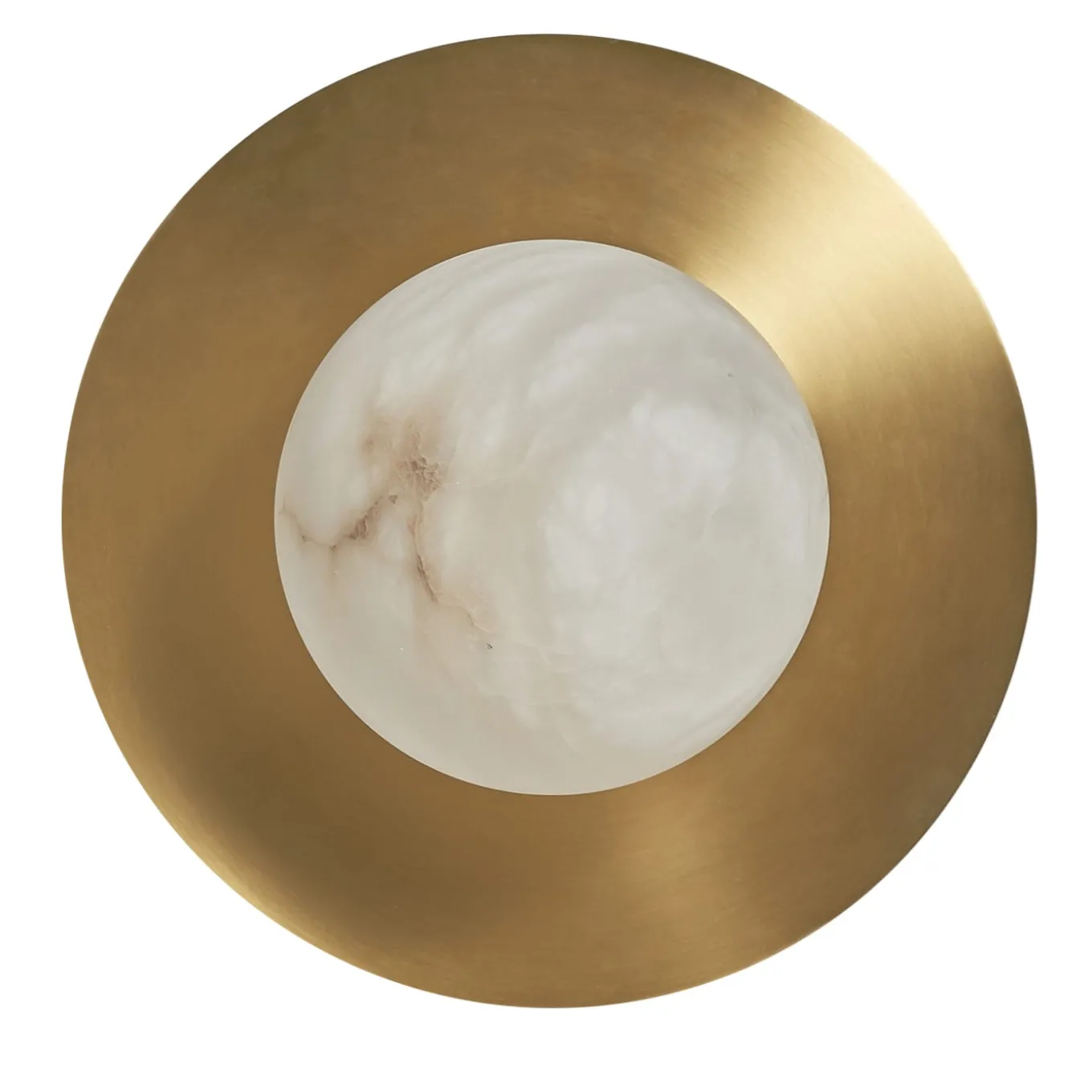 Mini Alabaster Moon Wall Sconce in Satin Brass