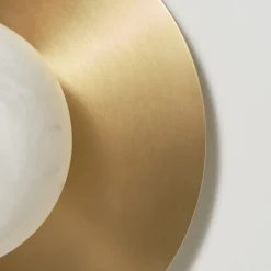 Mini Alabaster Moon Wall Sconce in Satin Brass