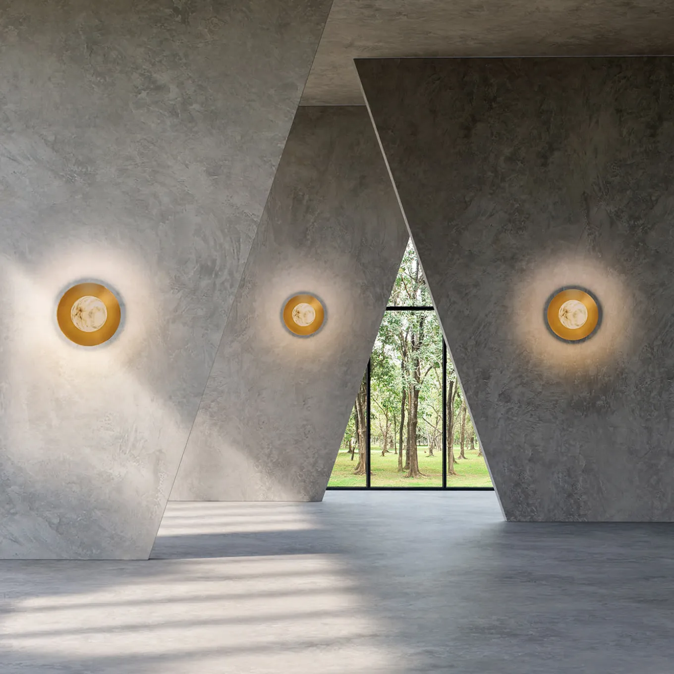 Mini Alabaster Moon Wall Sconce in Satin Brass