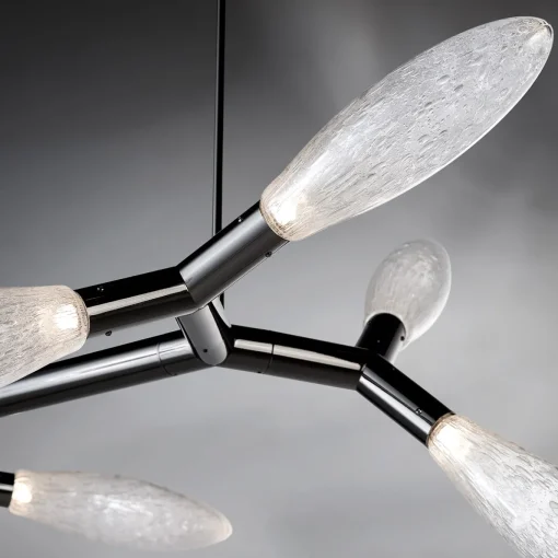 Miox Glass Black Chandelier