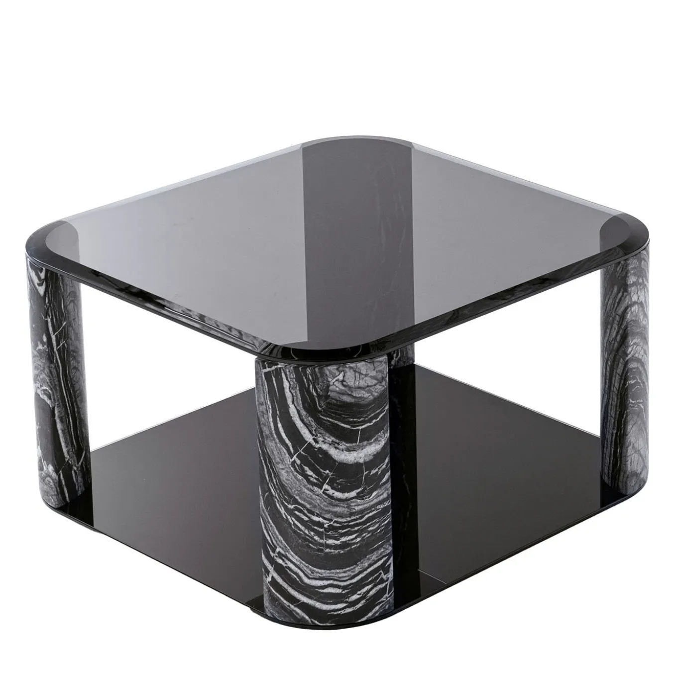 Mirage Big Marble and Glass Coffee Table by C.L Studio