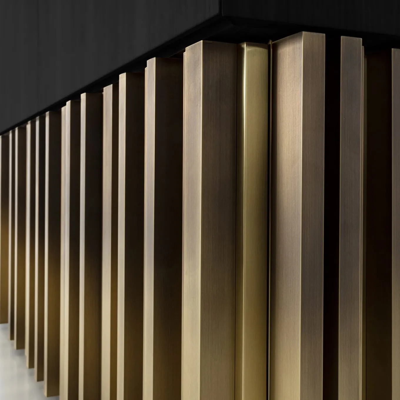 Mirage Vintage with Brass Handmade Sculpture Black Sideboard