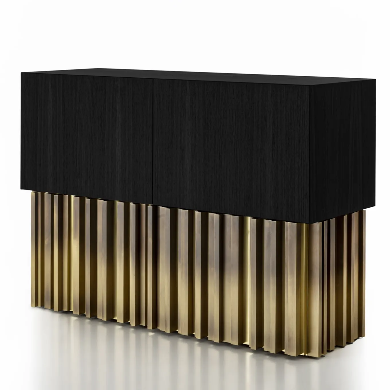 Mirage Vintage with Brass Handmade Sculpture Black Sideboard