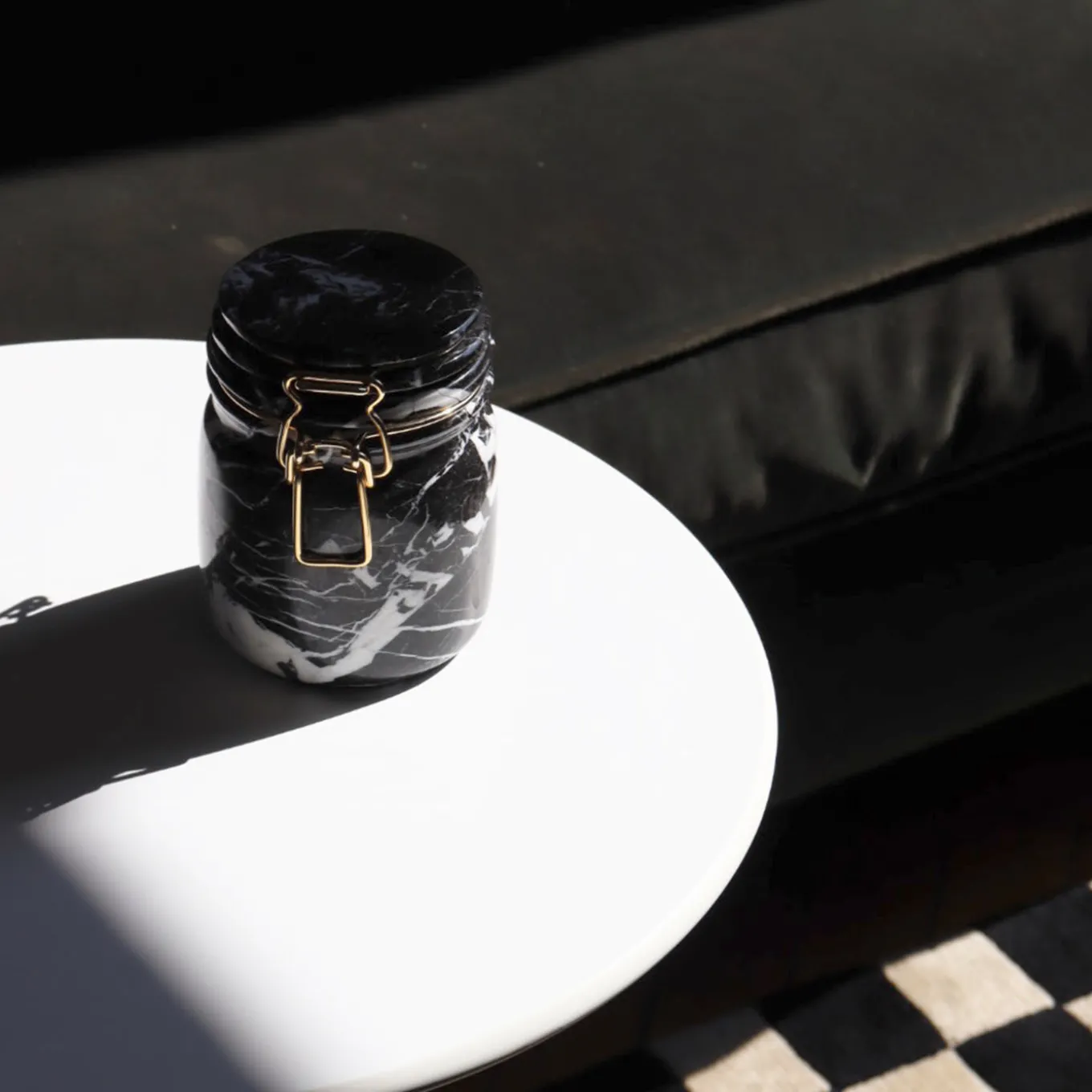 Miss Marble Jar in Portoro Marble by Lorenza Bozzoli